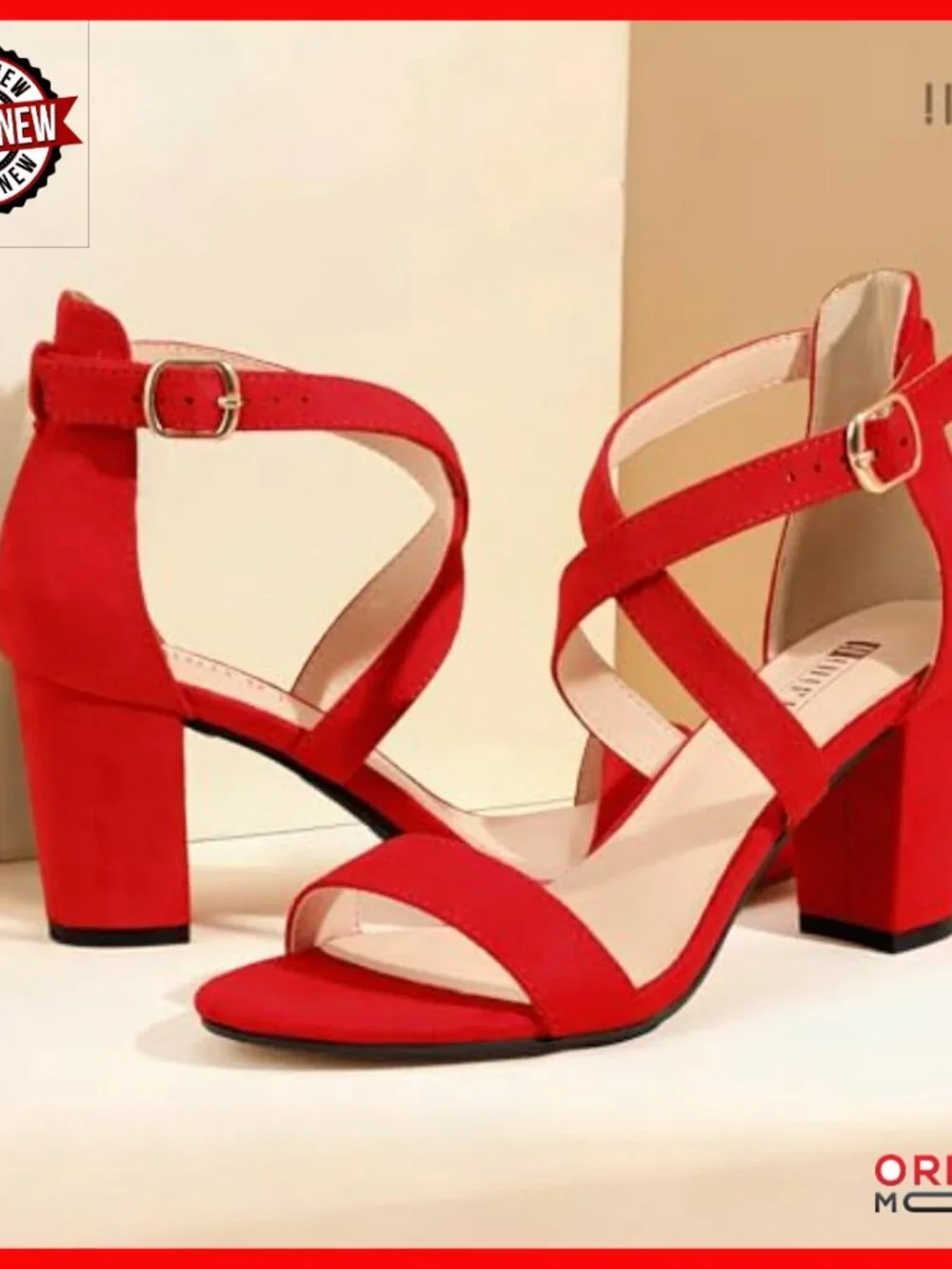 Women's Strappy Block Heel Sandals with Adjustable Cross Strap